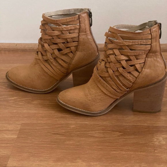 Free People Braided Woven Leather Ankle Boots - Picture 5 of 9